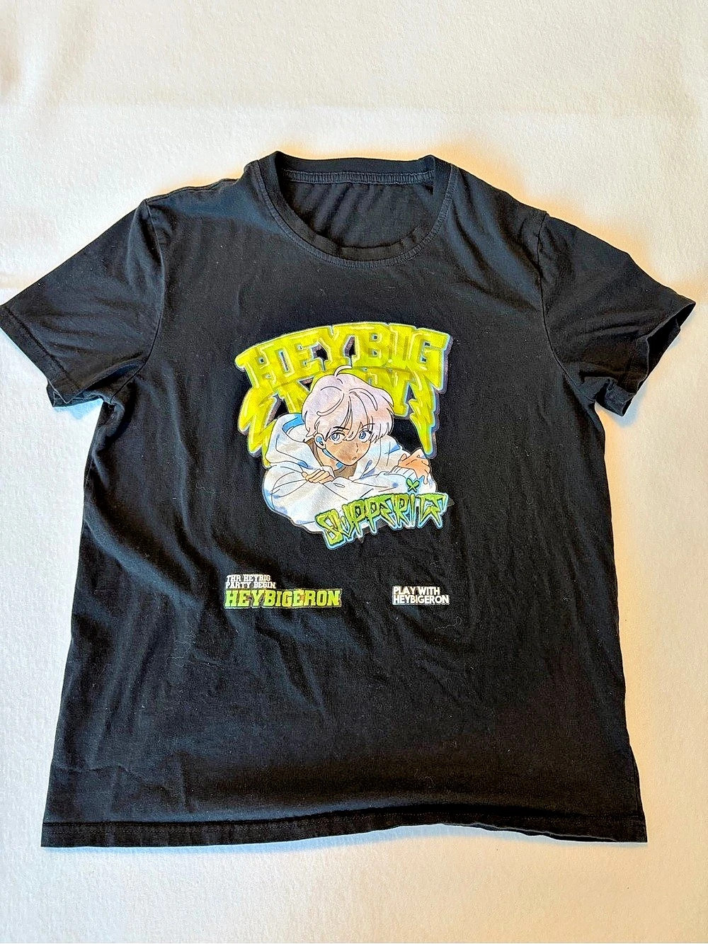 SHEIN Black Heybigeron Anime Graphic T-Shirt Heybigeron Anime Graphic Tee Black